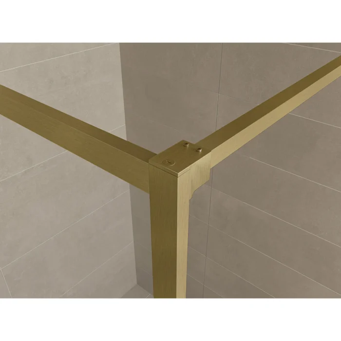 Wiesbaden Square Inloopdouche - 900x2000x8mm - Profiel - NANO - Helder Glas/Geborsteld Messing