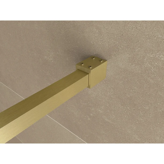 Wiesbaden Square Inloopdouche - 900x2000x8mm - Profiel - NANO - Helder Glas/Geborsteld Messing