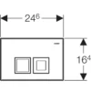 Geberit Delta 35 Bedieningspaneel - 2-Toets Spoeling - Vierkante Knoppen - Mat Chroom