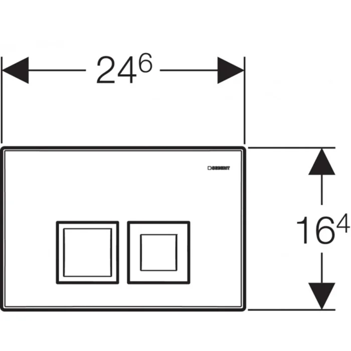 Geberit Delta 35 Bedieningspaneel - 2-Toets Spoeling - Vierkante Knoppen - Mat Chroom
