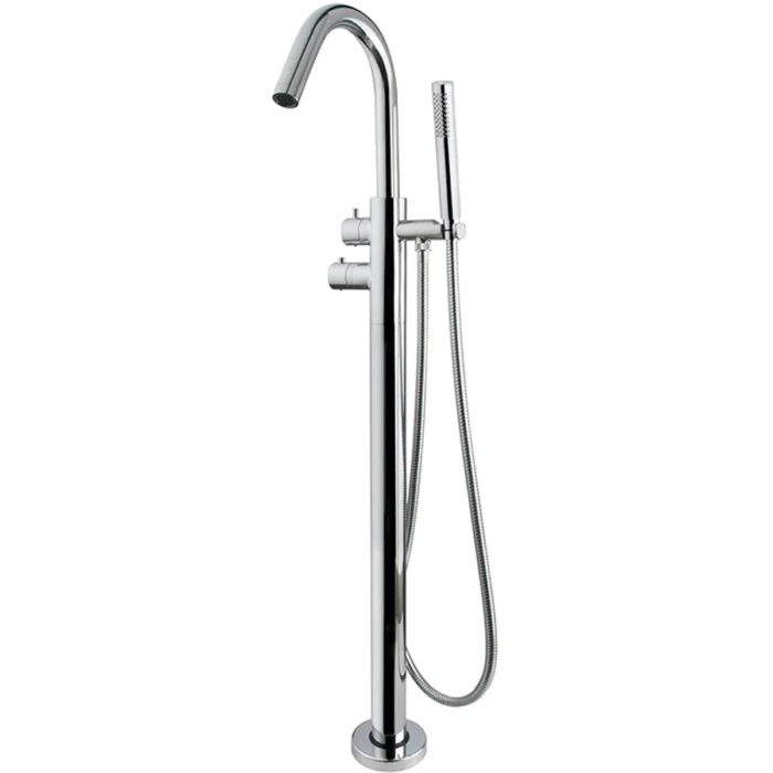Wiesbaden Caral Thermostatische Badmengkraan - 111cm - Vrijstaand - Messing - Chroom