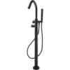 Wiesbaden Caral Thermostatische Badmengkraan - 111cm - Vrijstaand - Messing - Mat Zwart