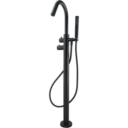 Wiesbaden Caral Thermostatische Badmengkraan - 111cm - Vrijstaand - Messing - Mat Zwart