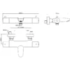 Wiesbaden Caral Thermostatische Badmengkraan - Hartafstand 15cm - Opbouw - Messing - Mat Zwart