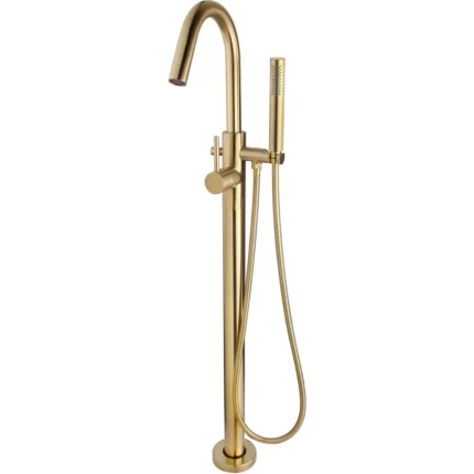 Wiesbaden Caral Vrijstaande Badmengkraan - 124cm - Messing - Geborsteld Messing