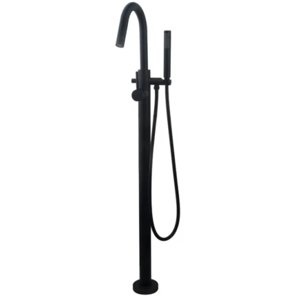 Wiesbaden Caral Vrijstaande Badmengkraan - 124cm - Messing - Mat Zwart