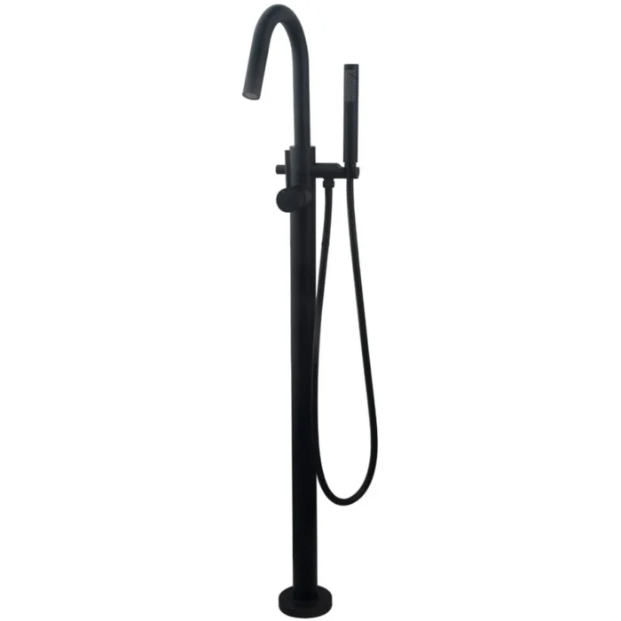 Wiesbaden Caral Vrijstaande Badmengkraan - 124cm - Messing - Mat Zwart