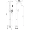 Wiesbaden Caral Vrijstaande Badmengkraan - 124cm - Messing - Mat Zwart