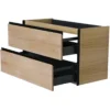 Wiesbaden Lotus Wastafelonderkast - 100x45.2cm - 2 lades - Softclose - Naturel Eik/Mat Zwart