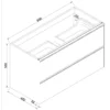 Wiesbaden Lotus Wastafelonderkast - 100x45.2cm - 2 lades - Softclose - Naturel Eik/Mat Zwart