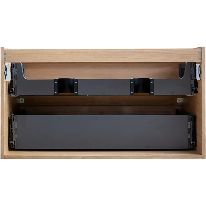 Wiesbaden Lotus Wastafelonderkast - 120x45.2cm - 2 lades - 2 uitsparingen - MDF - Naturel Eik/Mat Zwart