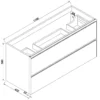 Wiesbaden Lotus Wastafelonderkast - 120x45.2cm - 2 lades - 2 uitsparingen - MDF - Naturel Eik/Mat Zwart