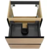 Wiesbaden Lotus Wastafelonderkast - 60x45.2cm - 2 lades - Softclose - Naturel Eik/Mat Zwart