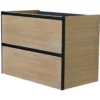 Wiesbaden Lotus Wastafelonderkast - 80x45.2cm - 2 lades - Softclose - Naturel Eik/Mat Zwart