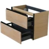 Wiesbaden Lotus Wastafelonderkast - 80x45.2cm - 2 lades - Softclose - Naturel Eik/Mat Zwart