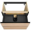 Wiesbaden Lotus Wastafelonderkast - 80x45.2cm - 2 lades - Softclose - Naturel Eik/Mat Zwart