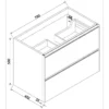 Wiesbaden Lotus Wastafelonderkast - 80x45.2cm - 2 lades - Softclose - Naturel Eik/Mat Zwart