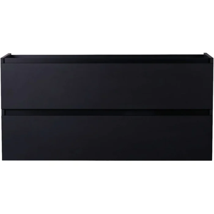 Wiesbaden Marmaris Wastafelonderkast - 120x45cm - 2 lades - 2 uitsparingen - MDF - Softclose - Mat Zwart