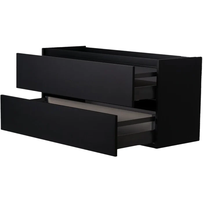 Wiesbaden Marmaris Wastafelonderkast - 120x45cm - 2 lades - 2 uitsparingen - MDF - Softclose - Mat Zwart