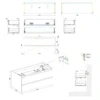 Wiesbaden Marmaris Wastafelonderkast - 120x45cm - 2 lades - 2 uitsparingen - MDF - Softclose - Mat Zwart