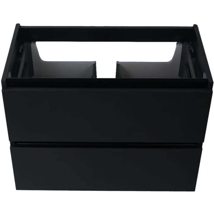 Wiesbaden Marmaris Wastafelonderkast - 60x45cm - 2 lades - MDF - Softclose - Mat Zwart