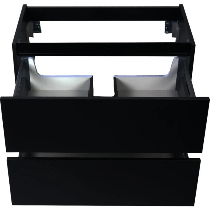 Wiesbaden Marmaris Wastafelonderkast - 60x45cm - 2 lades - MDF - Softclose - Mat Zwart