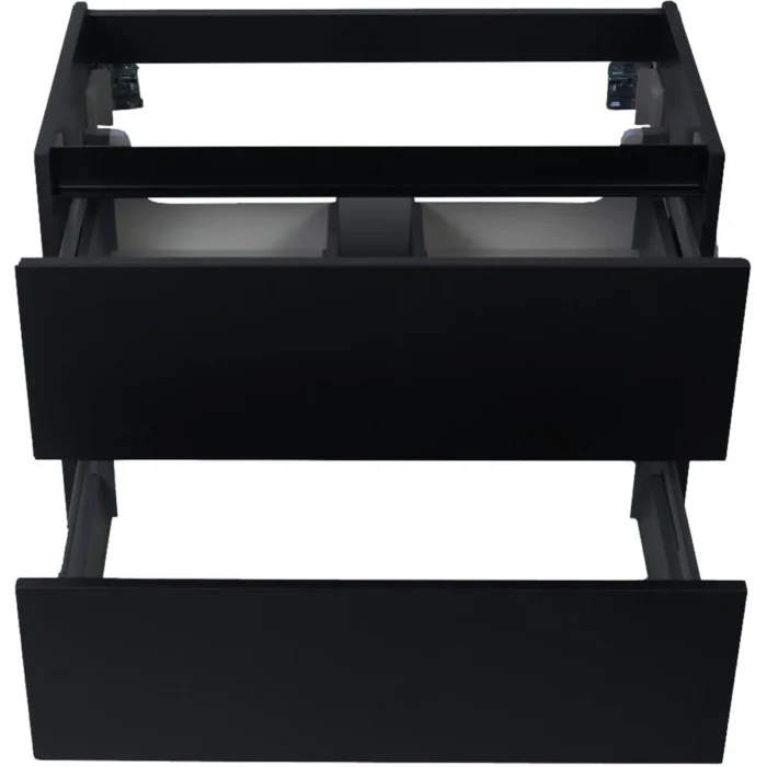 Wiesbaden Marmaris Wastafelonderkast - 60x45cm - 2 lades - MDF - Softclose - Mat Zwart