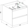 Wiesbaden Marmaris Wastafelonderkast - 60x45cm - 2 lades - MDF - Softclose - Mat Zwart
