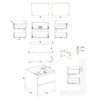 Wiesbaden Marmaris Wastafelonderkast - 60x45cm - 2 lades - MDF - Softclose - Mat Zwart