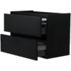 Wiesbaden Marmaris Wastafelonderkast - 80x45cm - 2 lades - MDF - Softclose - Mat Zwart