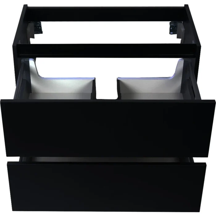Wiesbaden Marmaris Wastafelonderkast - 80x45cm - 2 lades - MDF - Softclose - Mat Zwart