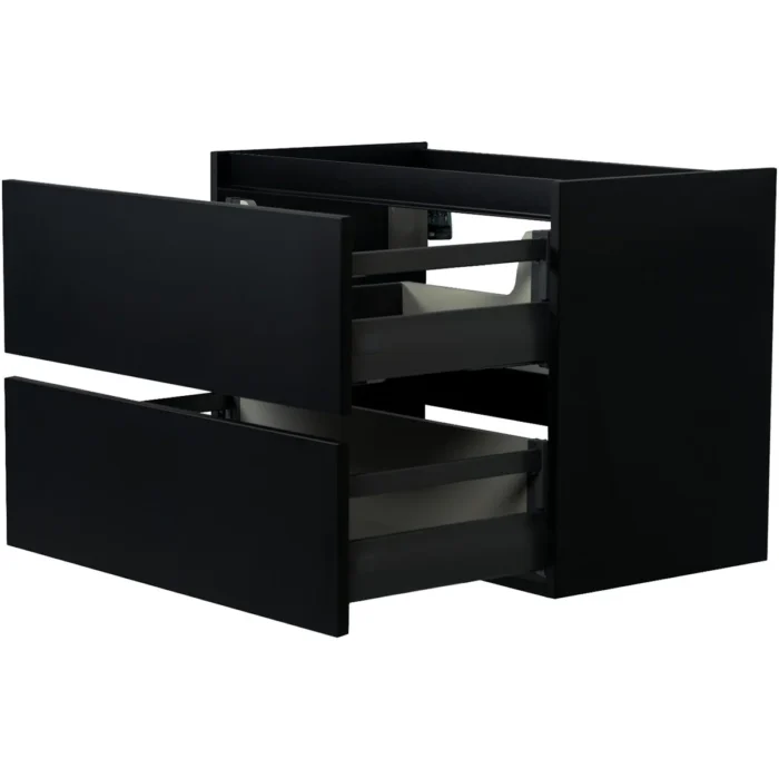 Wiesbaden Marmaris Wastafelonderkast - 80x45cm - 2 lades - MDF - Softclose - Mat Zwart