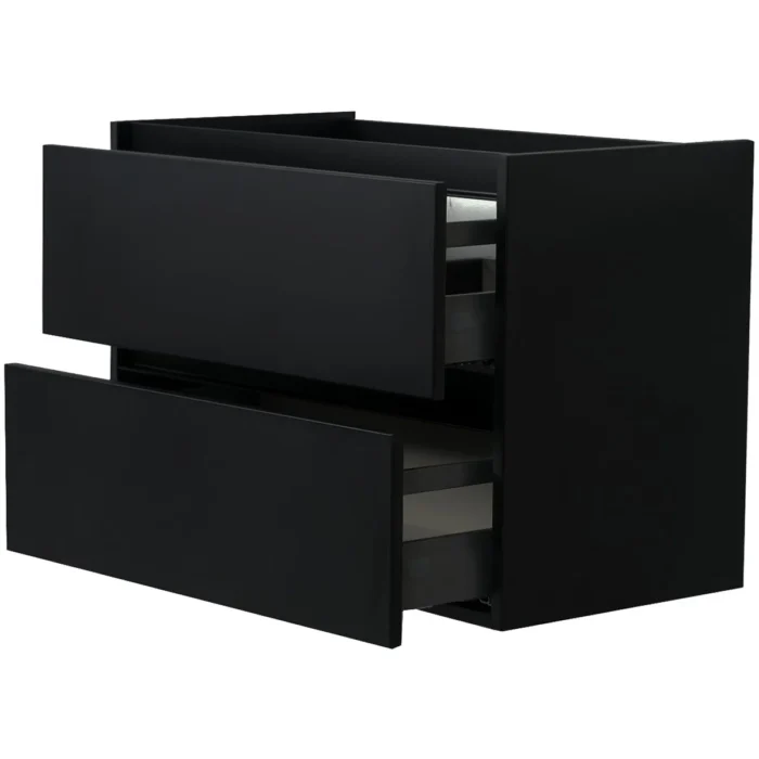 Wiesbaden Marmaris Wastafelonderkast - 80x45cm - 2 lades - MDF - Softclose - Mat Zwart