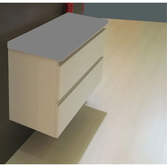 Wiesbaden Shall Wastafelonderkast - 100x36cm - 2 lades - Softclose - MDF - Glans Wit