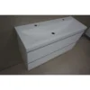 Wiesbaden Shall Wastafelonderkast - 100x36cm - 2 lades - Softclose - MDF - Glans Wit