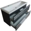Wiesbaden Shall Wastafelonderkast - 100x36cm - 2 lades - Softclose - MDF - Grafietgrijs