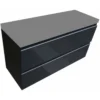 Wiesbaden Shall Wastafelonderkast - 100x36cm - 2 lades - Softclose - MDF - Grafietgrijs