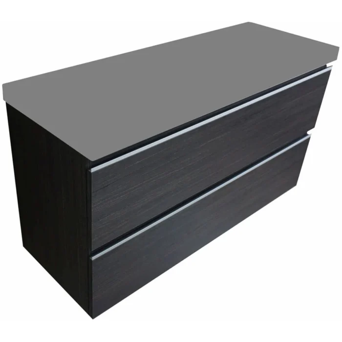 Wiesbaden Shall Wastafelonderkast - 100x36cm - 2 lades - Softclose - MDF - Houtnerf Grijs