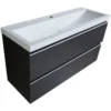 Wiesbaden Shall Wastafelonderkast - 100x36cm - 2 lades - Softclose - MDF - Houtnerf Grijs
