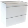 Wiesbaden Shall Wastafelonderkast - 60x36cm - 2 lades - Softclose - MDF - Glans Wit