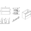 Wiesbaden Shall Wastafelonderkast - 60x36cm - 2 lades - Softclose - MDF - Glans Wit