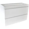 Wiesbaden Shall Wastafelonderkast - 80x36cm - 2 lades - Softclose - MDF - Glans Wit