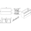 Wiesbaden Shall Wastafelonderkast - 80x36cm - 2 lades - Softclose - MDF - Glans Wit
