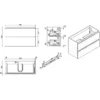 Wiesbaden Shall Wastafelonderkast - 80x36cm - 2 lades - Softclose - MDF - Houtnerf Grijs