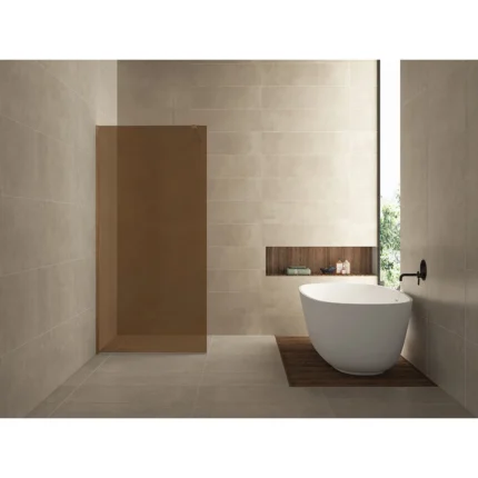 Wiesbaden Slim Glasplaat Inloopdouche - 900x2000x8mm - NANO - Warm Koper Glas