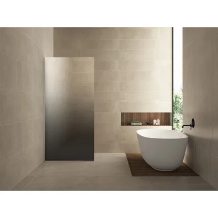 Wiesbaden Slim Glasplaat Inloopdouche - 900x2000x8mm - Profielloos - NANO - Spiegelrook- naar Helder Glas