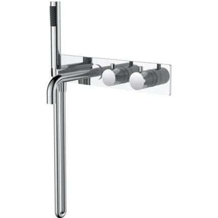 Wiesbaden Style Inbouw Badthermostaat Muur - 2 functies - Messing - Chroom