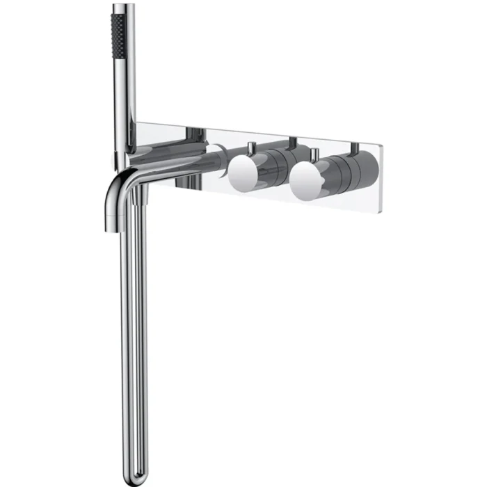 Wiesbaden Style Inbouw Badthermostaat Muur - 2 functies - Messing - Chroom