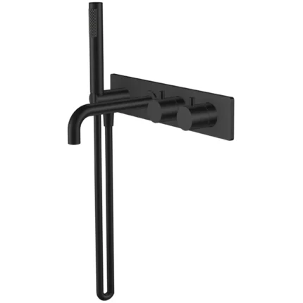 Wiesbaden Style Inbouw Badthermostaat Muur - 2 functies - Messing - Mat Zwart