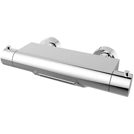 Wiesbaden Style Thermostatische Badmengkraan Waterval - 15cm - Cooltouch - Opbouw - Messing - Chroom